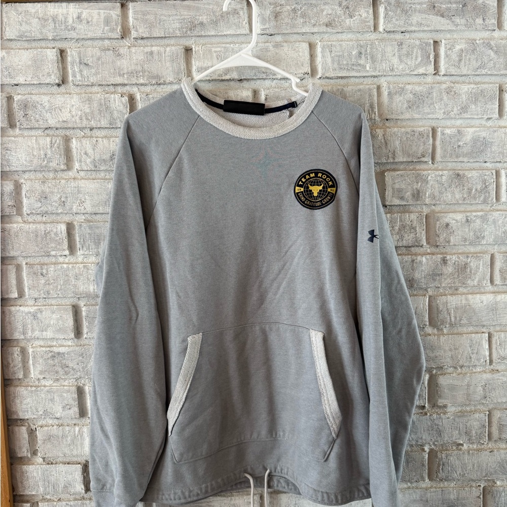 The Rock Project Gray Sweatshirt with Navy Trim